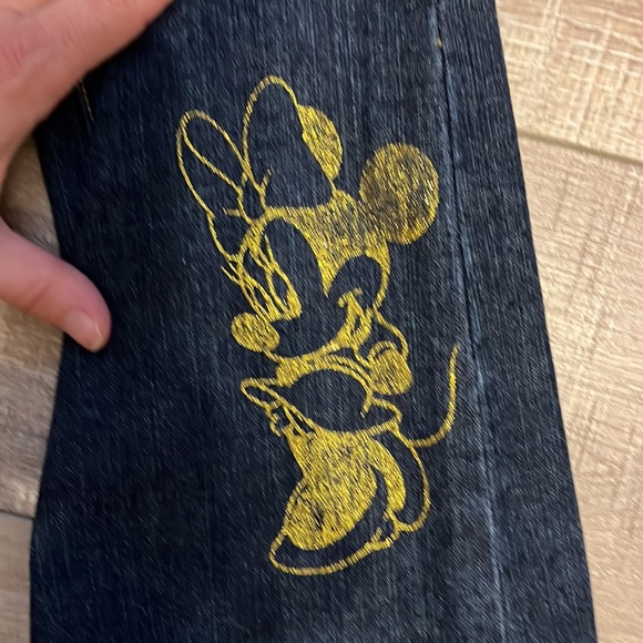 Disney Store exclusive girls flare jeans gold Minnie Mouse adjustable waist 12 - Picture 2 of 13